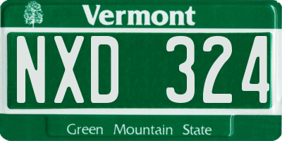 VT license plate NXD324