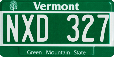 VT license plate NXD327