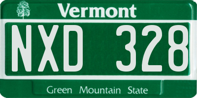 VT license plate NXD328