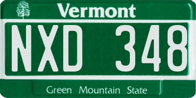 VT license plate NXD348