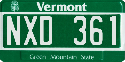 VT license plate NXD361