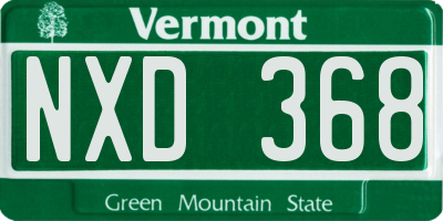 VT license plate NXD368