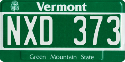 VT license plate NXD373