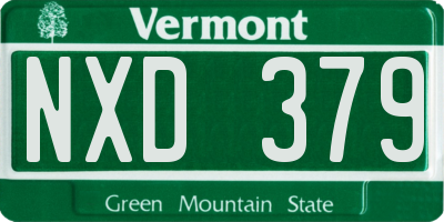 VT license plate NXD379