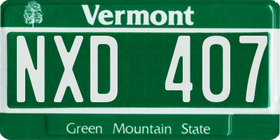 VT license plate NXD407