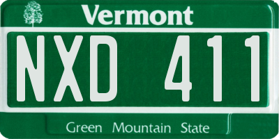 VT license plate NXD411