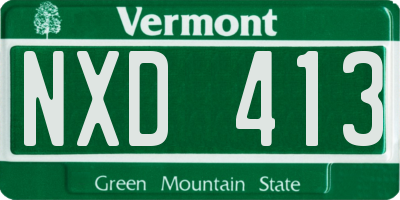 VT license plate NXD413