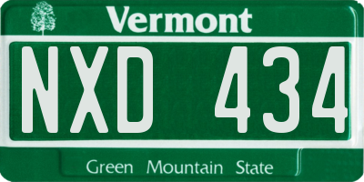 VT license plate NXD434