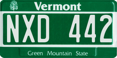 VT license plate NXD442