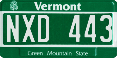 VT license plate NXD443