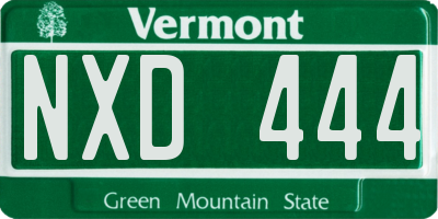 VT license plate NXD444