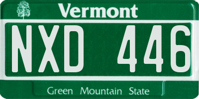 VT license plate NXD446