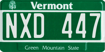 VT license plate NXD447