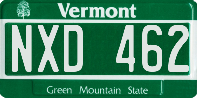 VT license plate NXD462