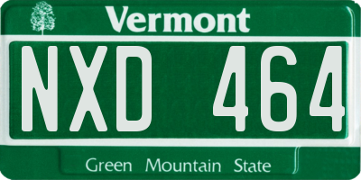 VT license plate NXD464