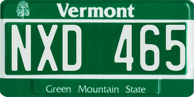 VT license plate NXD465