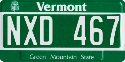 VT license plate NXD467