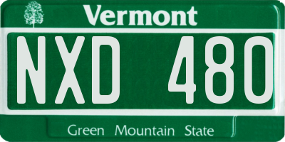 VT license plate NXD480