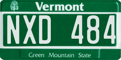 VT license plate NXD484