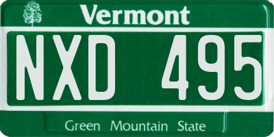 VT license plate NXD495