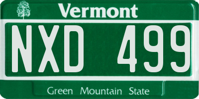 VT license plate NXD499