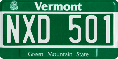 VT license plate NXD501