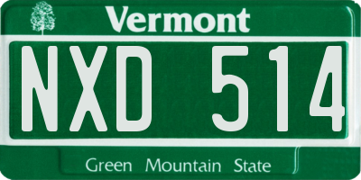 VT license plate NXD514