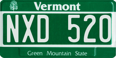 VT license plate NXD520