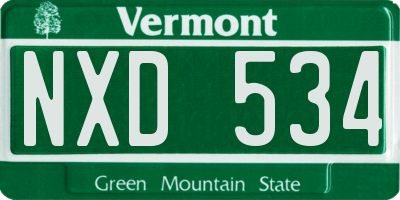 VT license plate NXD534