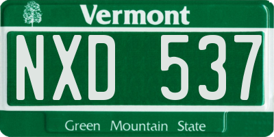 VT license plate NXD537