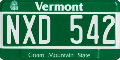 VT license plate NXD542