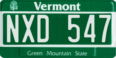 VT license plate NXD547
