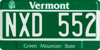VT license plate NXD552
