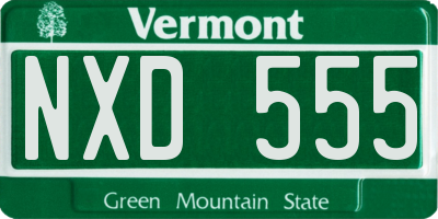 VT license plate NXD555