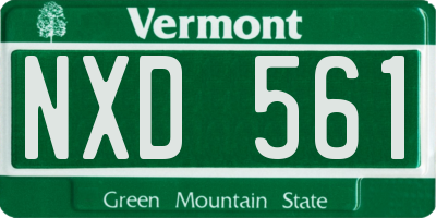 VT license plate NXD561