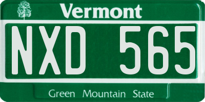 VT license plate NXD565