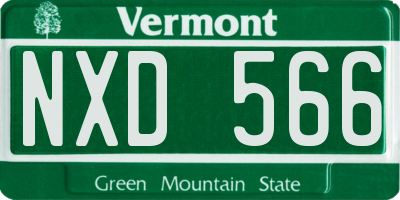 VT license plate NXD566