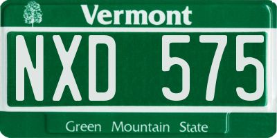 VT license plate NXD575