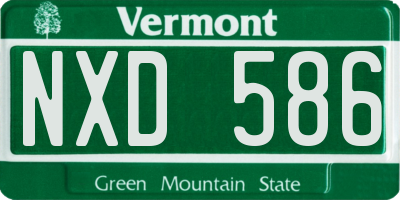 VT license plate NXD586