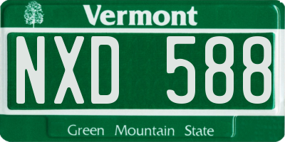 VT license plate NXD588