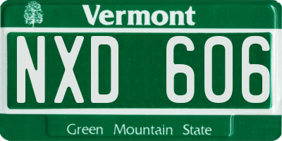 VT license plate NXD606