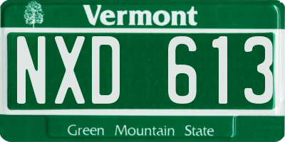VT license plate NXD613