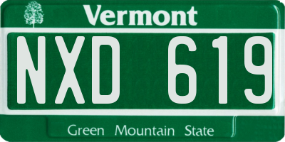 VT license plate NXD619