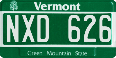 VT license plate NXD626