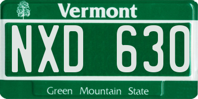 VT license plate NXD630