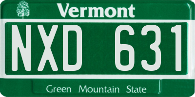 VT license plate NXD631