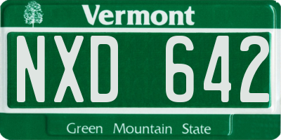 VT license plate NXD642