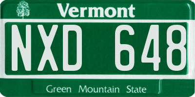 VT license plate NXD648