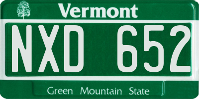 VT license plate NXD652