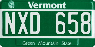 VT license plate NXD658